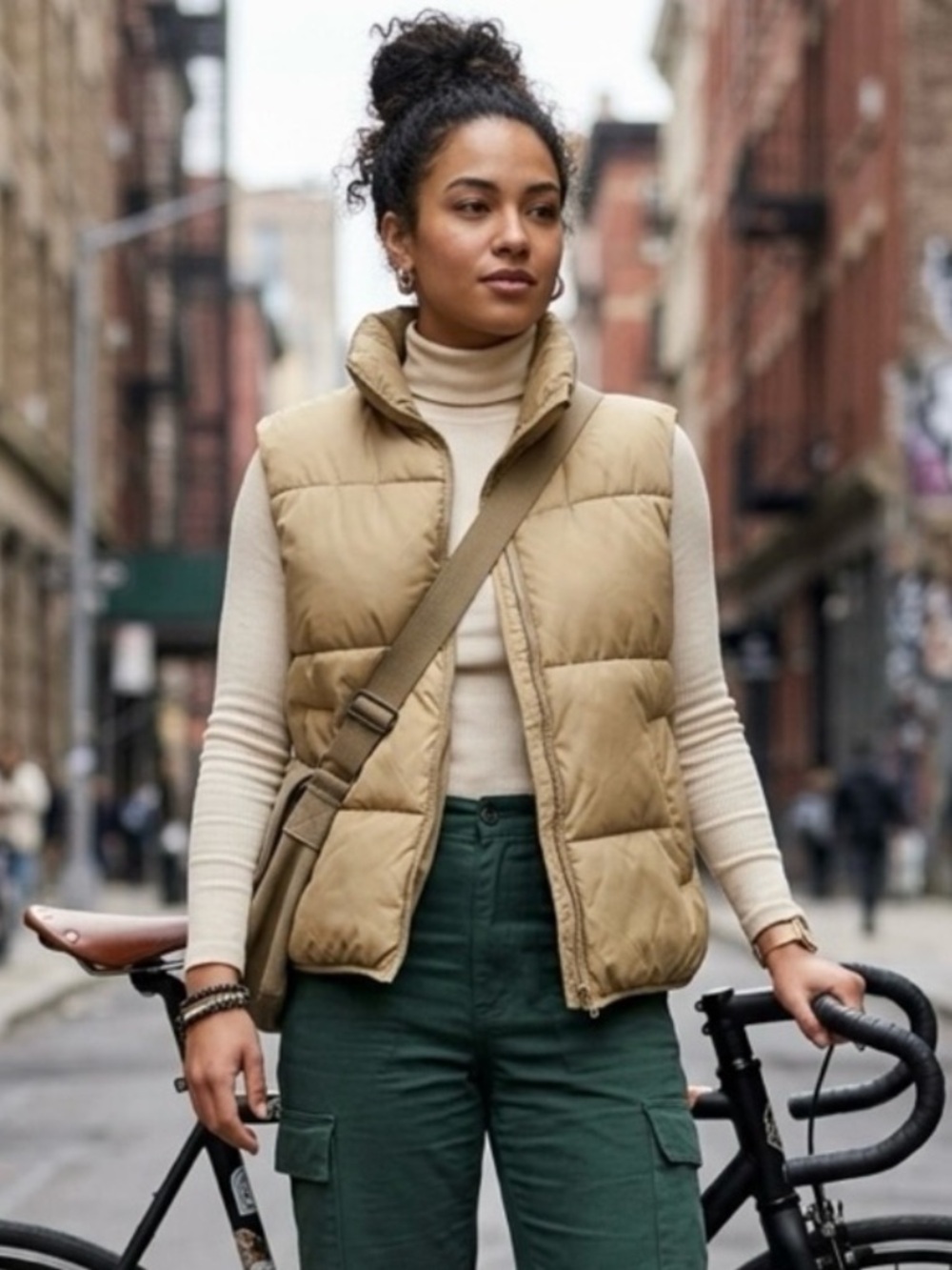 🄷&🄼 Quilted Puffer Vest with Stand-Up Collar